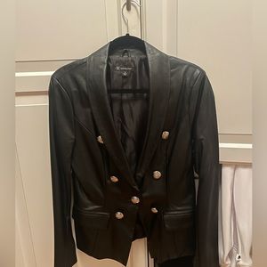 INC International leather blazer